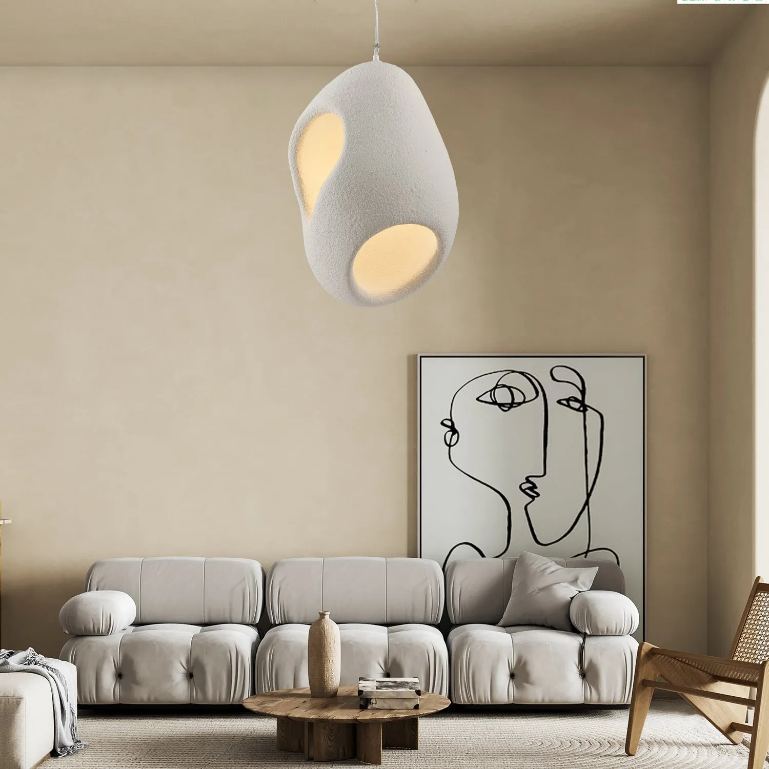 Sculptural Japandi Pendant Lamp