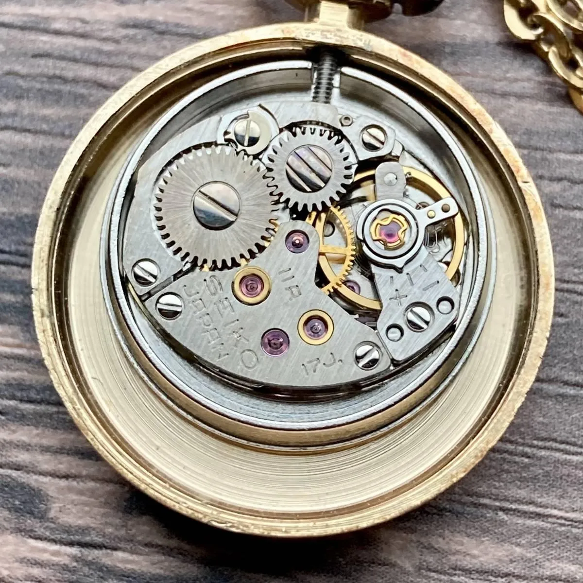 Seiko Pocket Watch 1965 23mm Pendant Watch Vintage with Chain