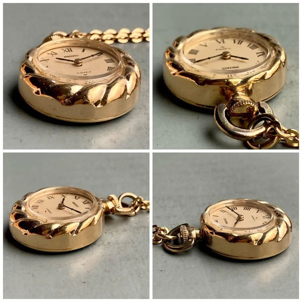 Seiko Pocket Watch 1965 23mm Pendant Watch Vintage with Chain
