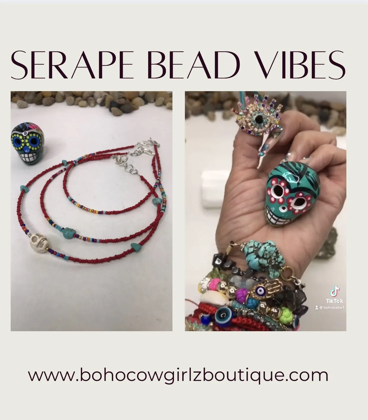 Serape Beaded Red Choker Necklace, Beaded Choker