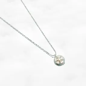 Silver Jadeite Flower Necklace