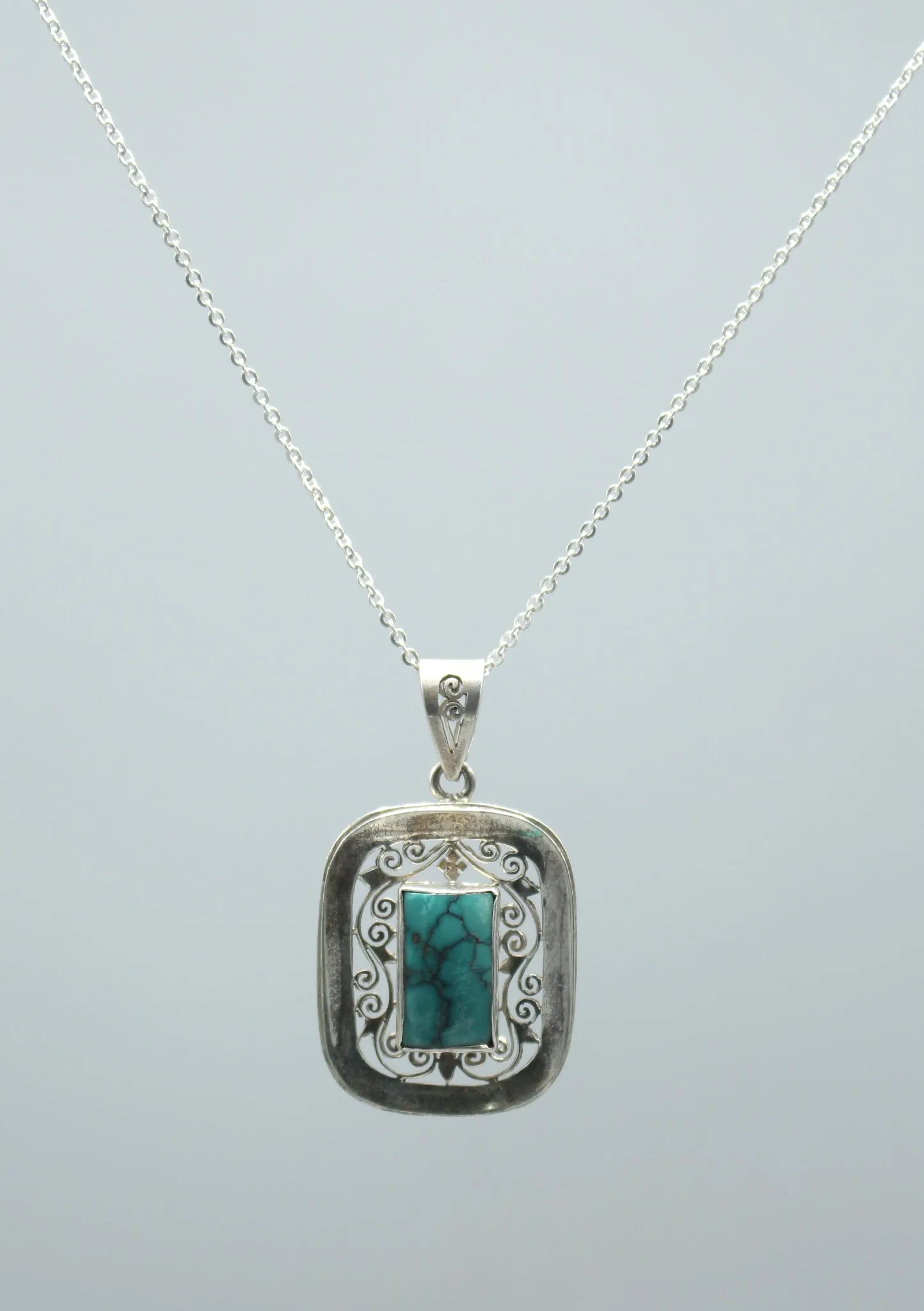 Silver Sterling Turquoise Pendant