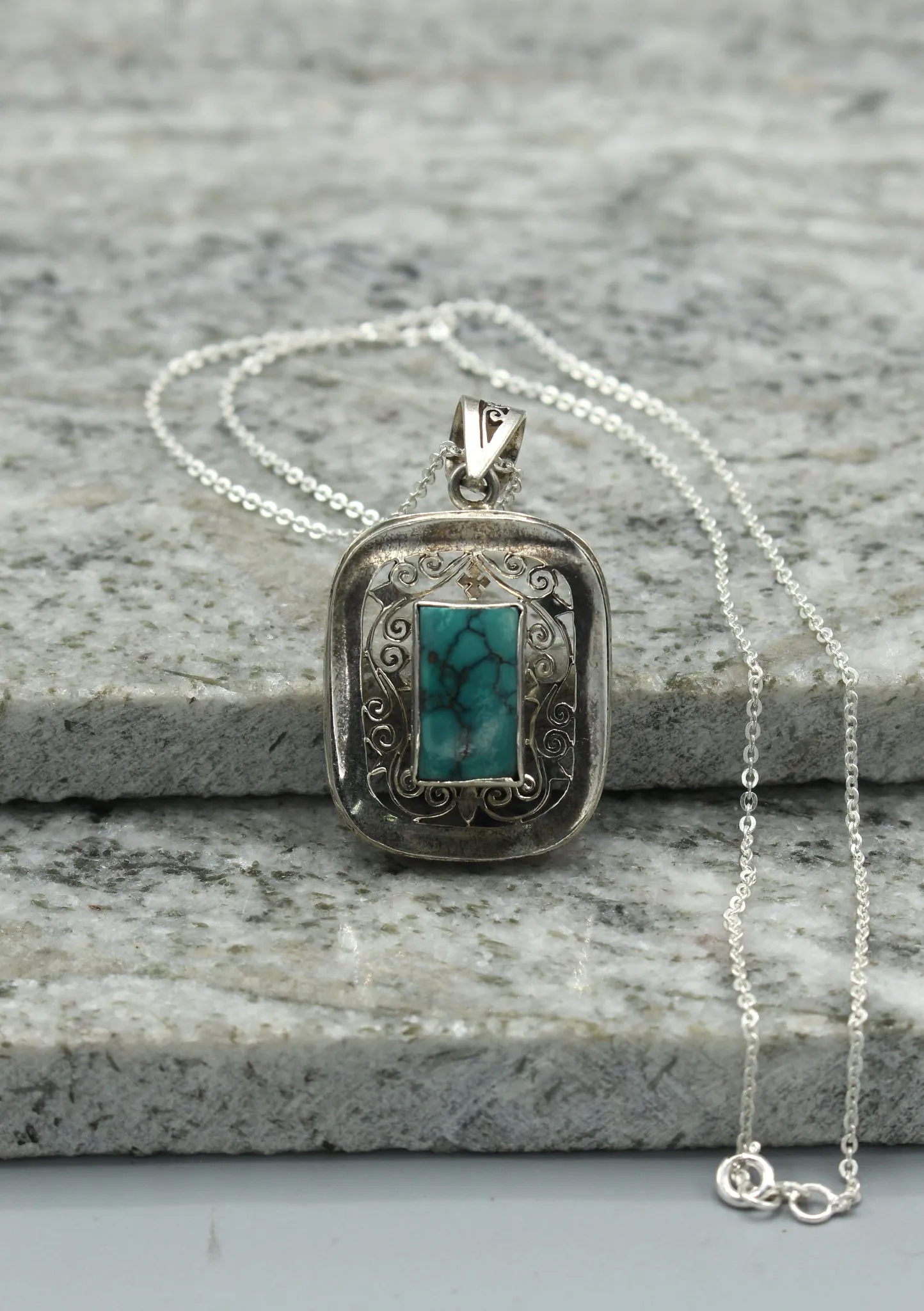 Silver Sterling Turquoise Pendant