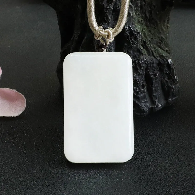 Simple White Jade Necklace with Sterling Silver Needle from Planderful Collection Fortune's Favor