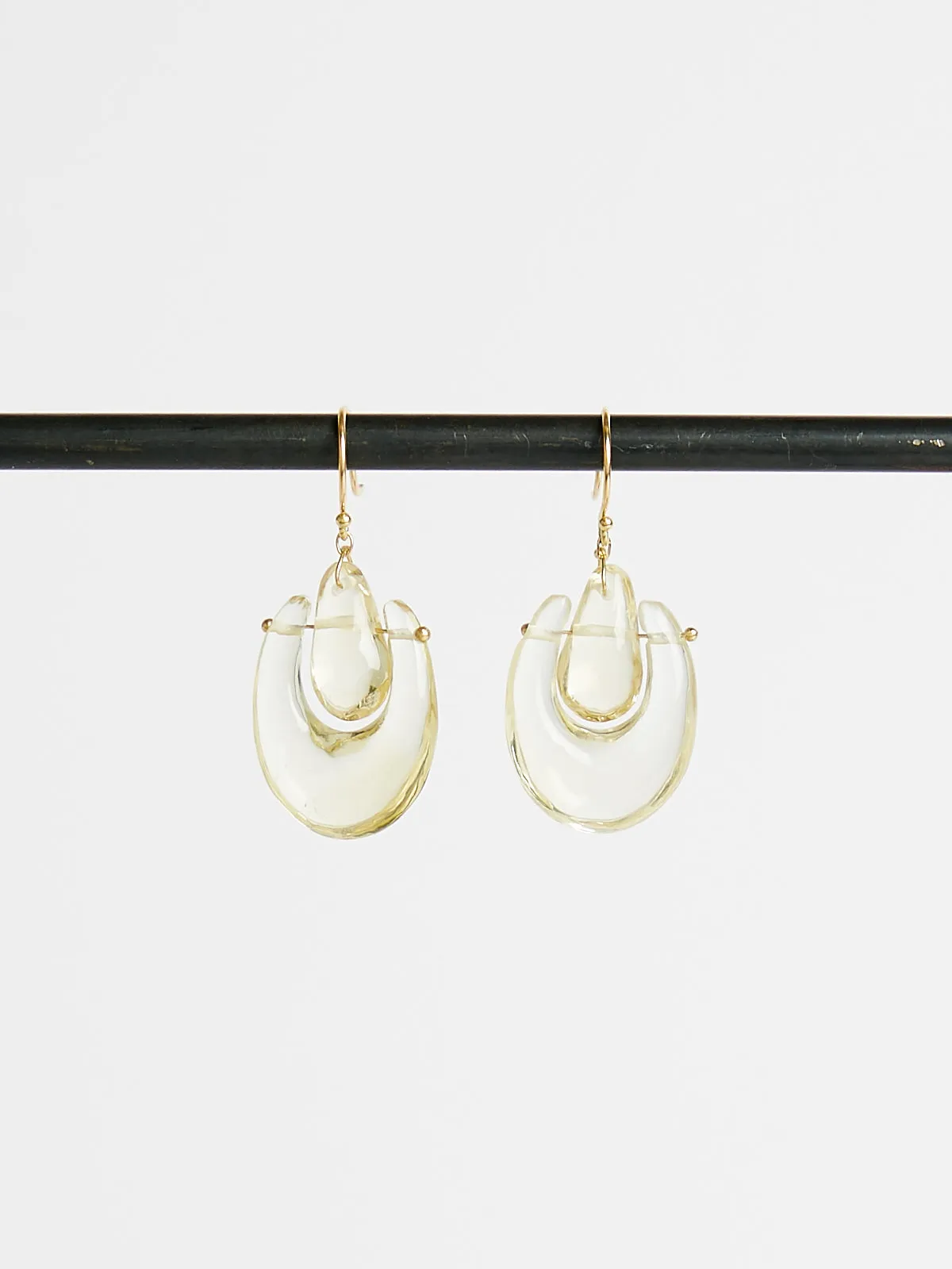 Small Citrine O'Keefe Earrings on 18k Yellow Gold
