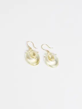 Small Citrine O'Keefe Earrings on 18k Yellow Gold