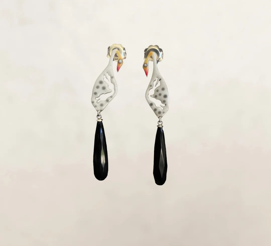 Small Duck with Black - Earrings