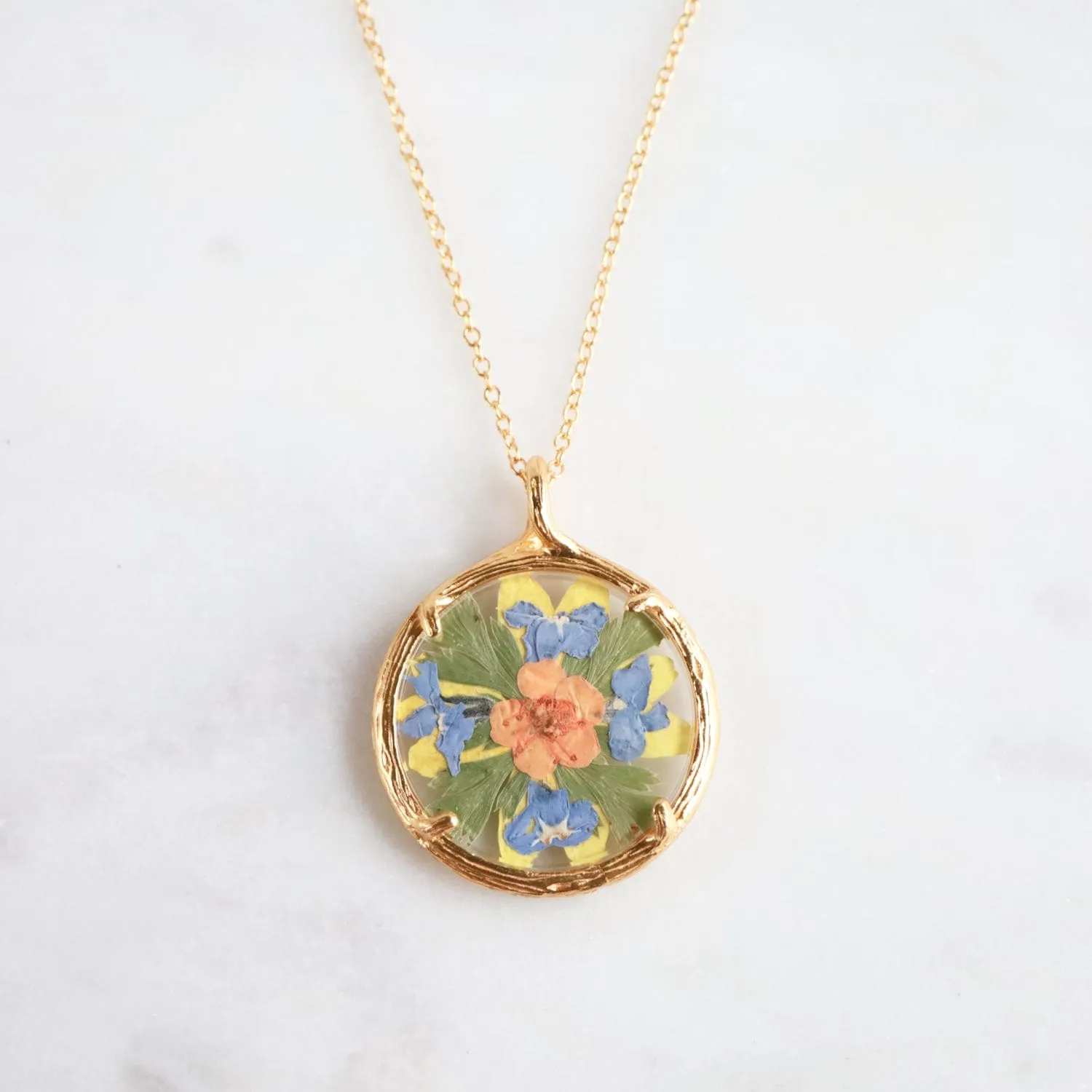 Small Flower Mandala Necklace - 18k Gold Vermeil