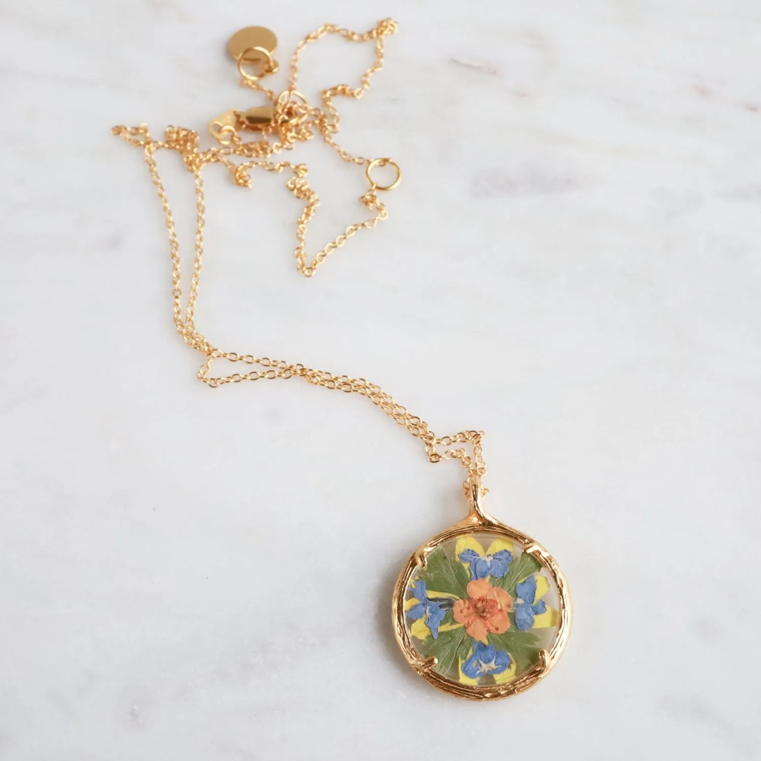 Small Flower Mandala Necklace - 18k Gold Vermeil