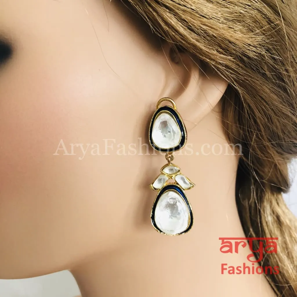 Solitaire Kundan Fusion Earrings