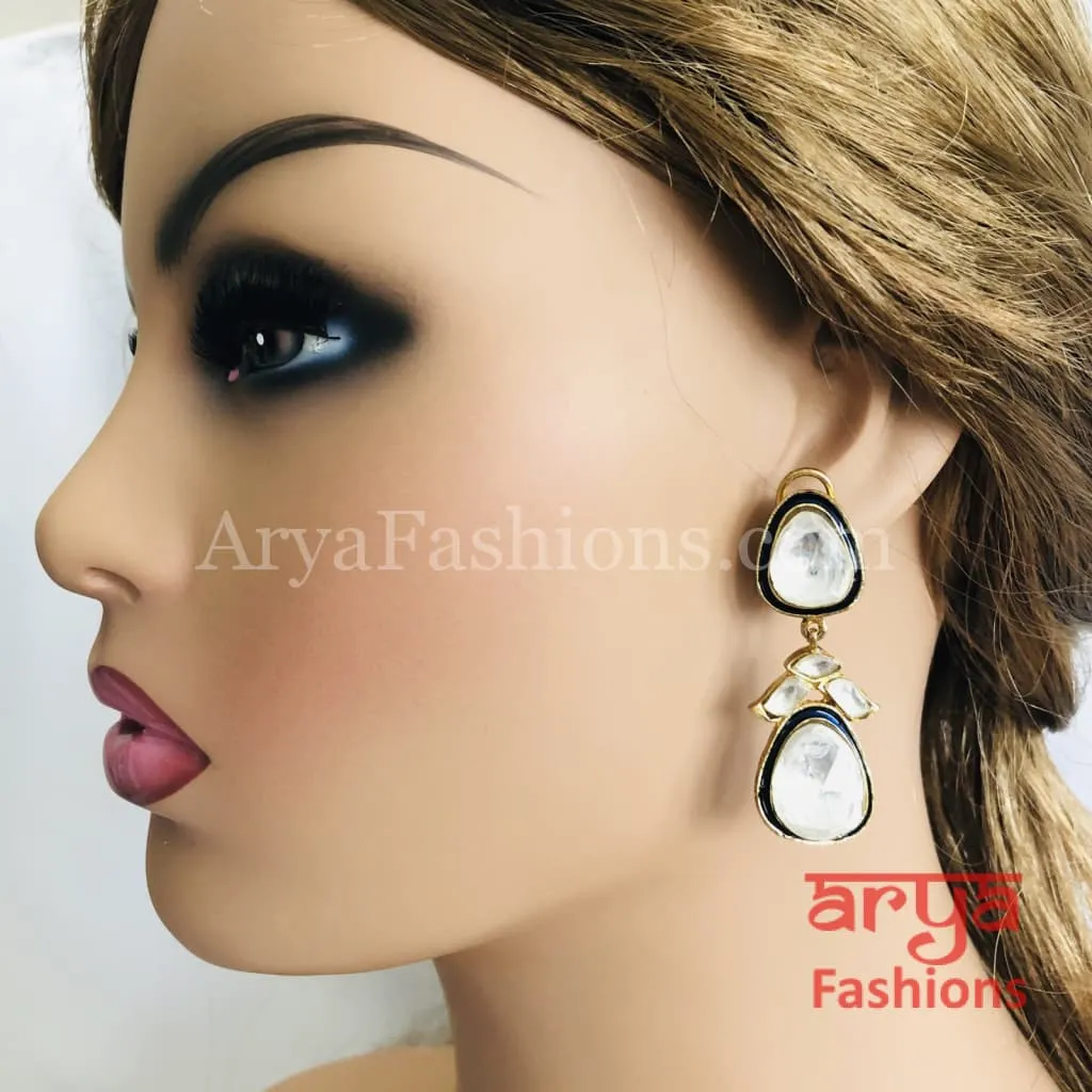 Solitaire Kundan Fusion Earrings