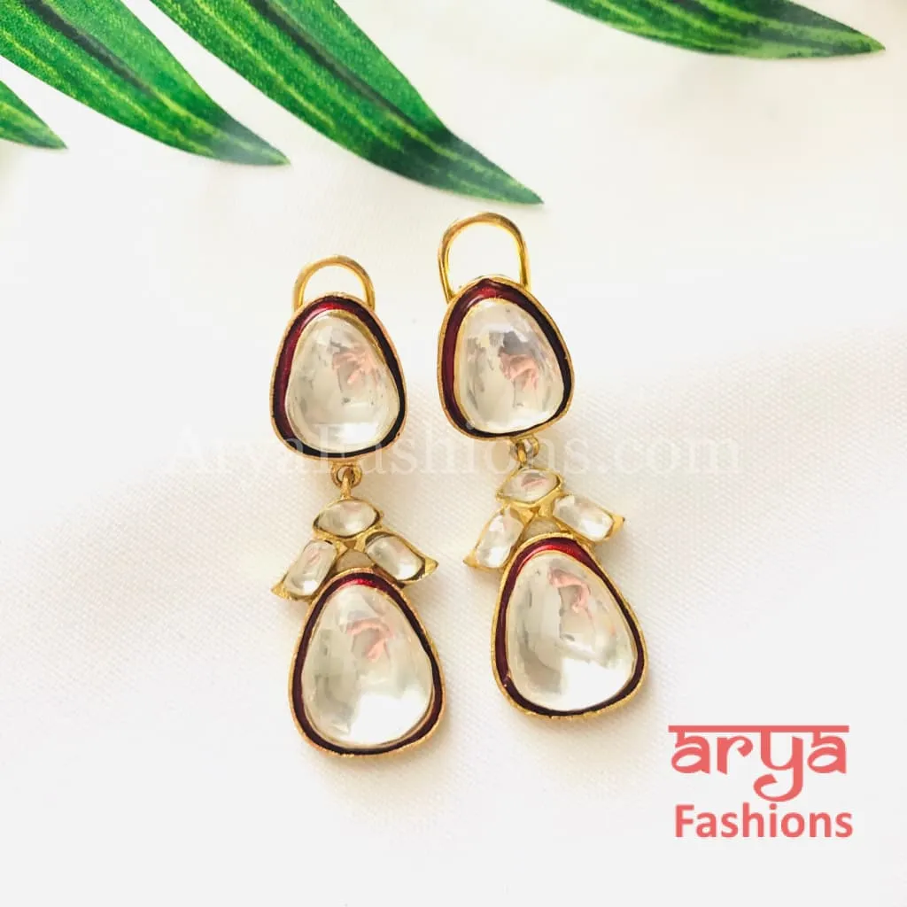 Solitaire Kundan Fusion Earrings
