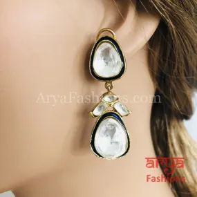 Solitaire Kundan Fusion Earrings