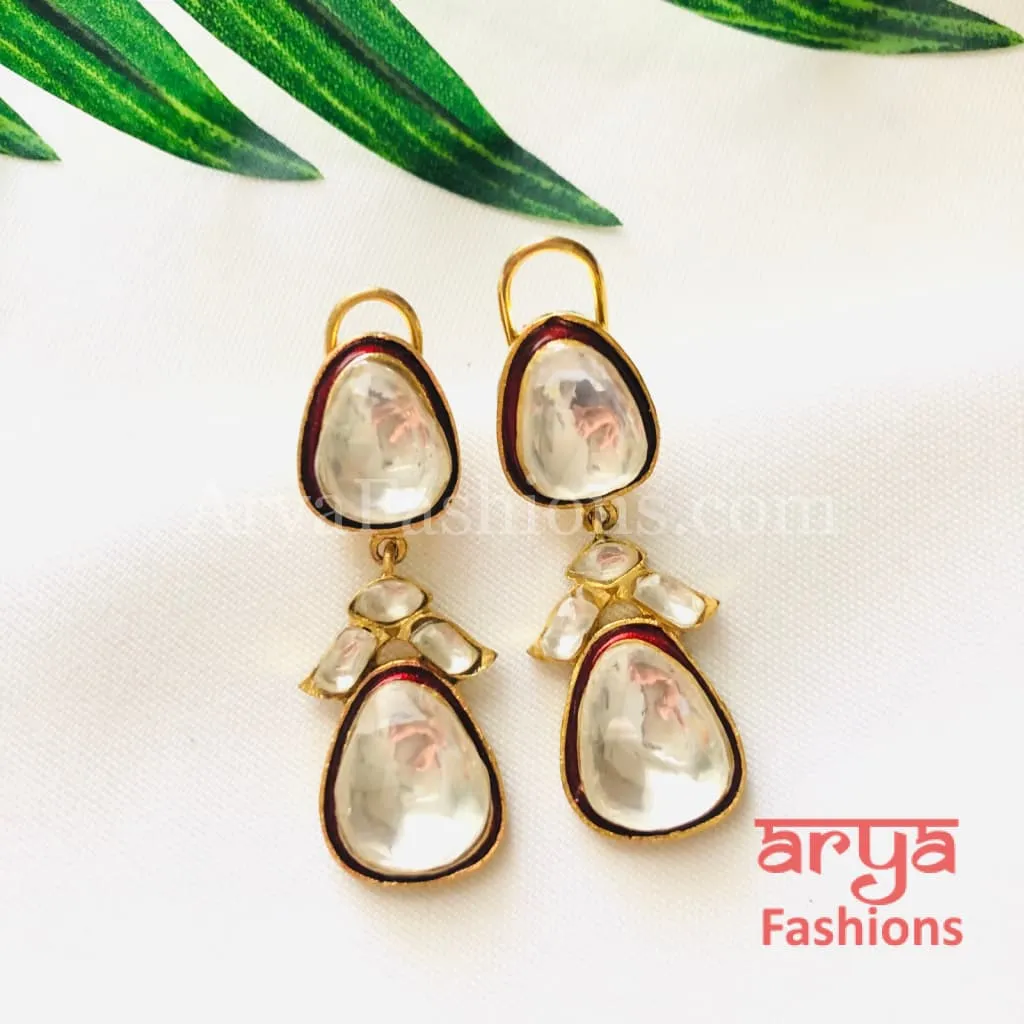 Solitaire Kundan Fusion Earrings