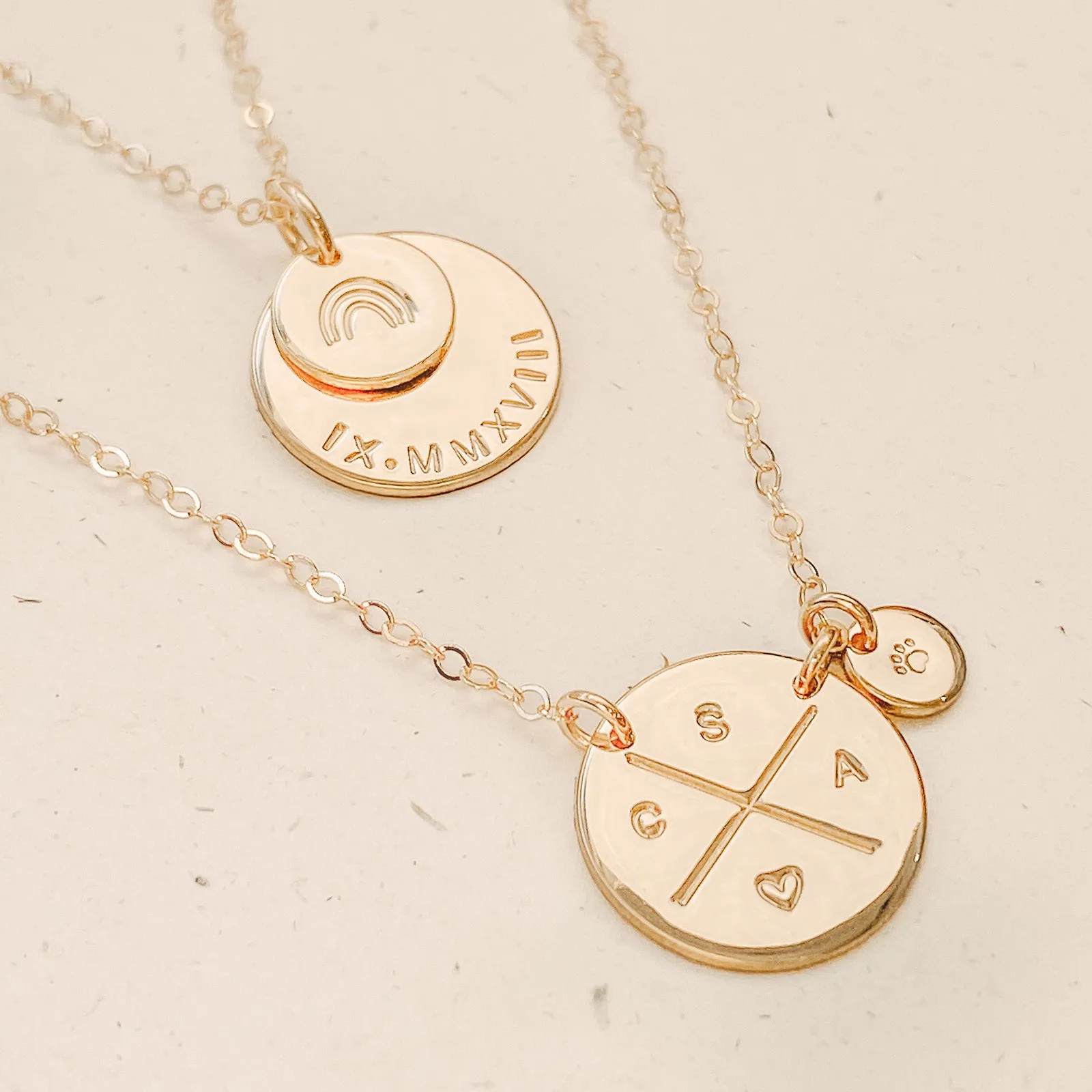 Soren • Large & Small Stacking Pendant Necklace
