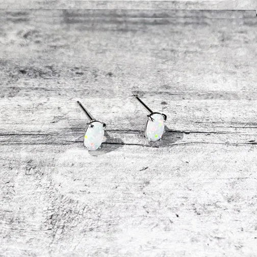Sparkling Opal Jewel Stud Earrings (ROSE GOLD, GOLD OR SILVER)