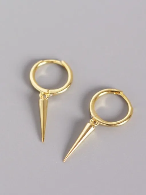 Spike Dagger Dainty Earrings, .925 sterling silver Earrings, 18K Gold Plated Huggie Hoop Earrings