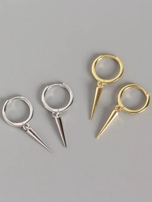 Spike Dagger Dainty Earrings, .925 sterling silver Earrings, 18K Gold Plated Huggie Hoop Earrings