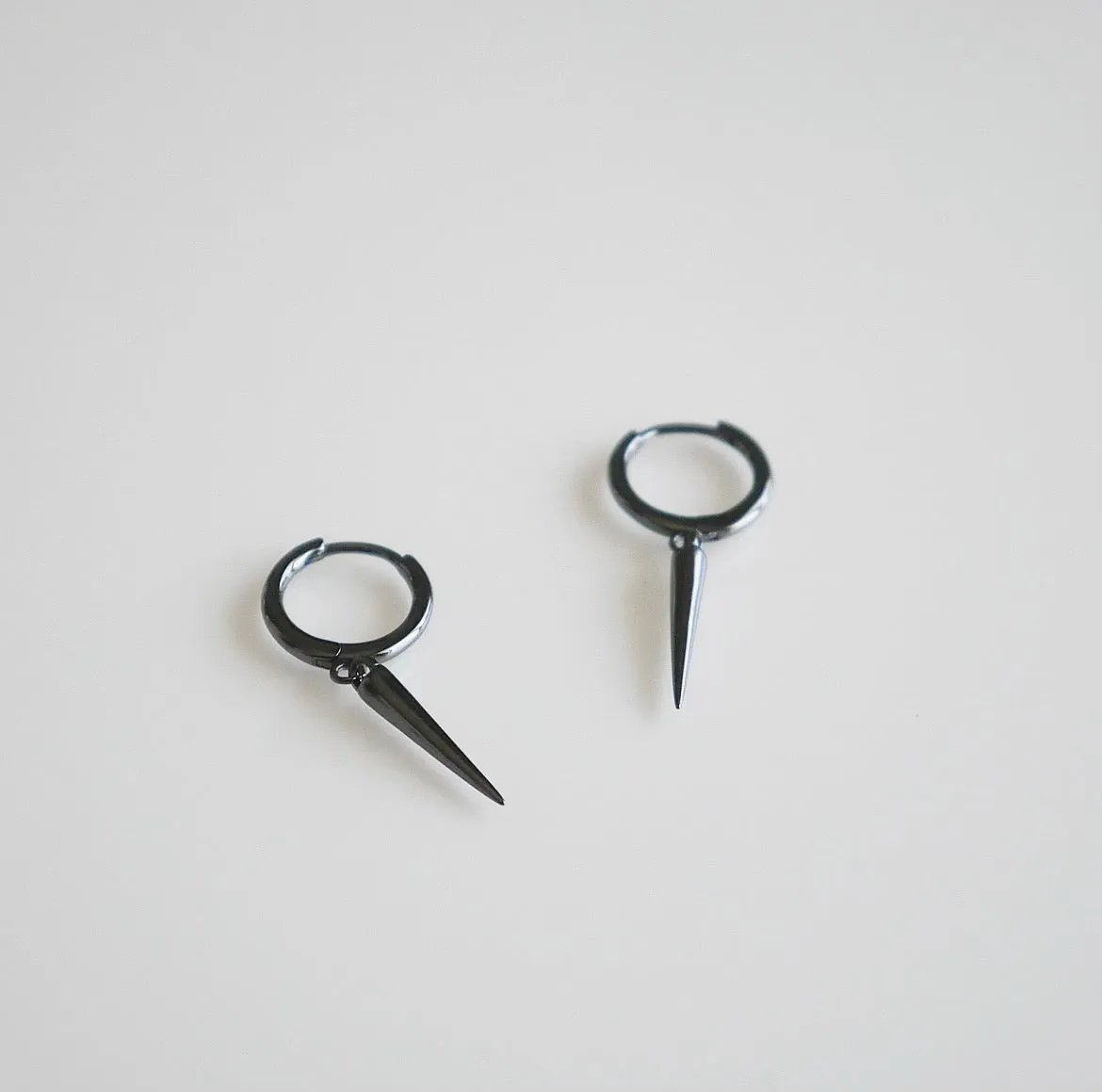 Spike Dagger Dainty Earrings, .925 sterling silver Earrings, 18K Gold Plated Huggie Hoop Earrings