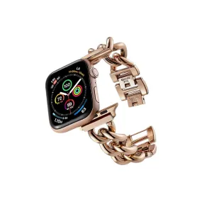 Stainless Steel Chain Bracelet Compatible With Apple Watch Band for 38MM 40MM 41MM- Rose Gold