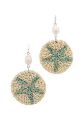Starfish Print Circle Drop Earring