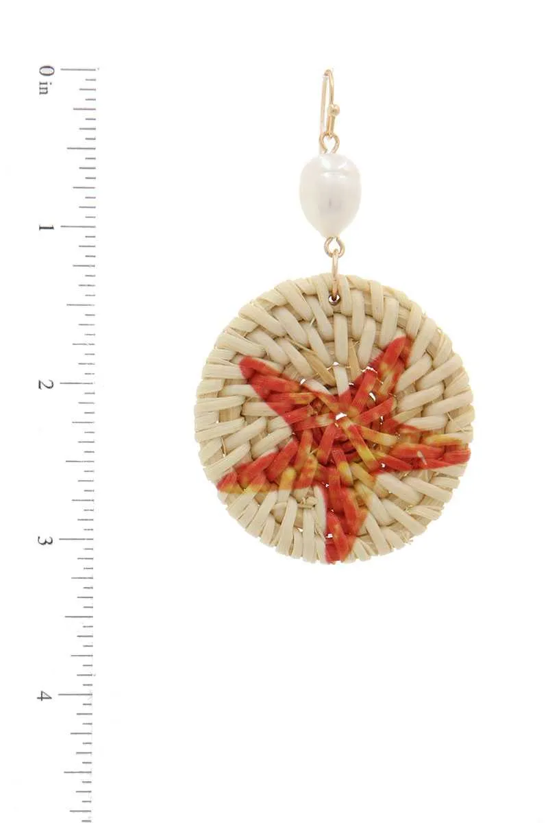Starfish Print Circle Drop Earring