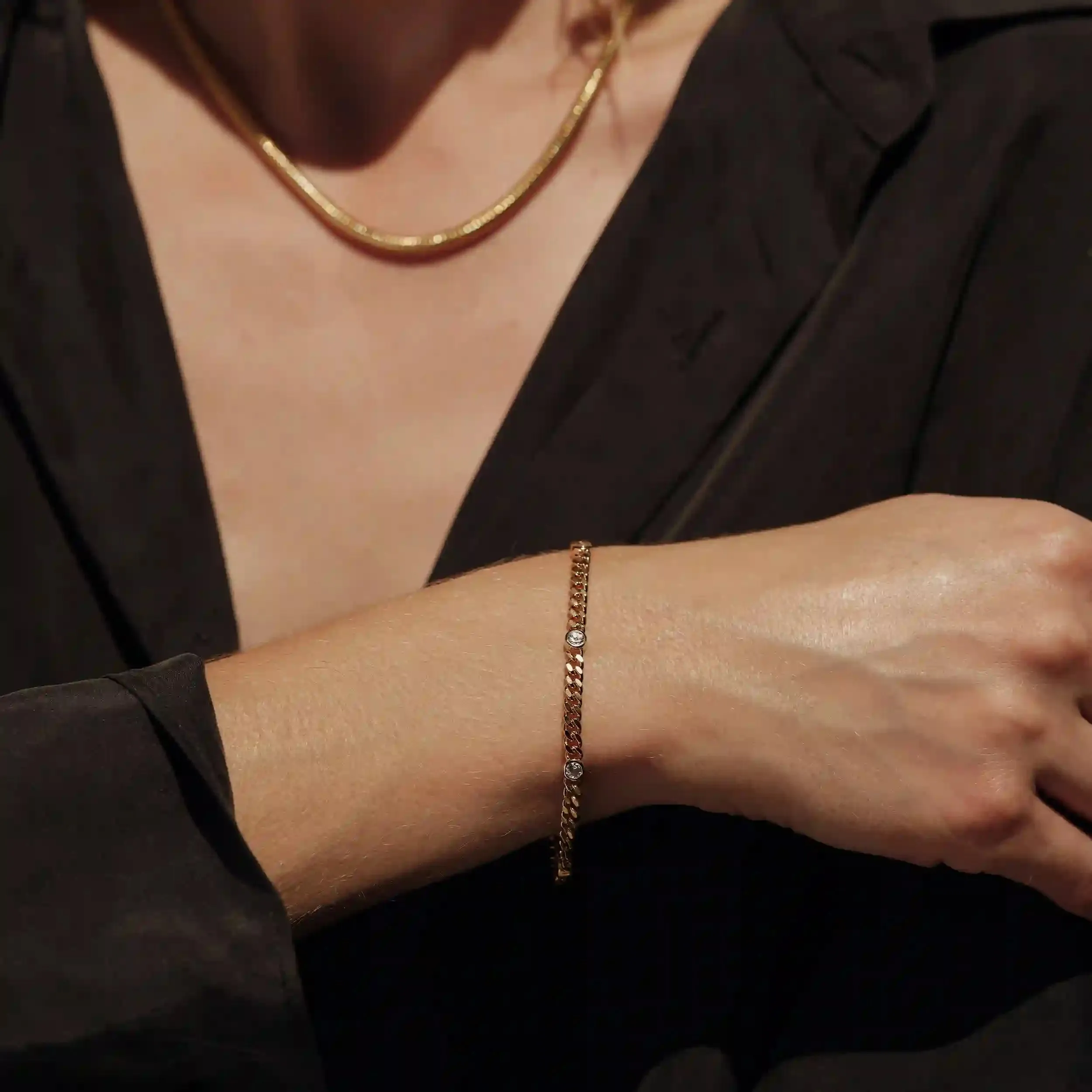 Station to Station Cuban Chain Bracelet