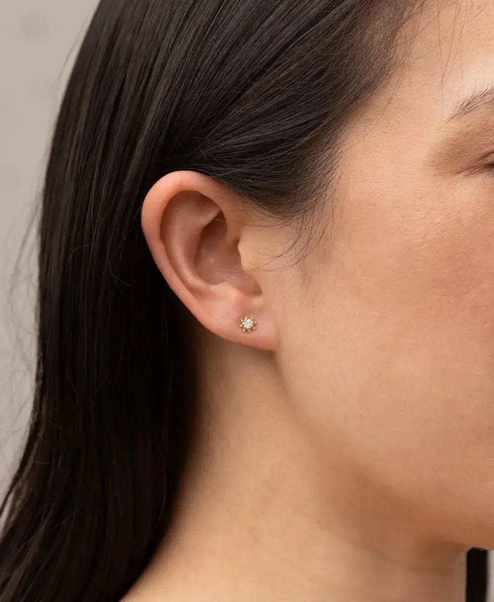 Stella Earrings | 22k Gold Plate | White Zircon