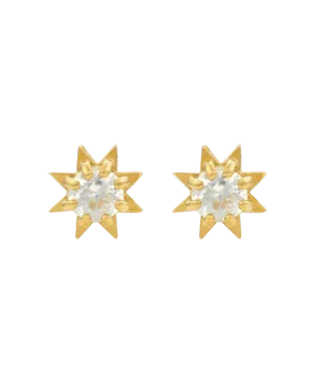 Stella Earrings | 22k Gold Plate | White Zircon