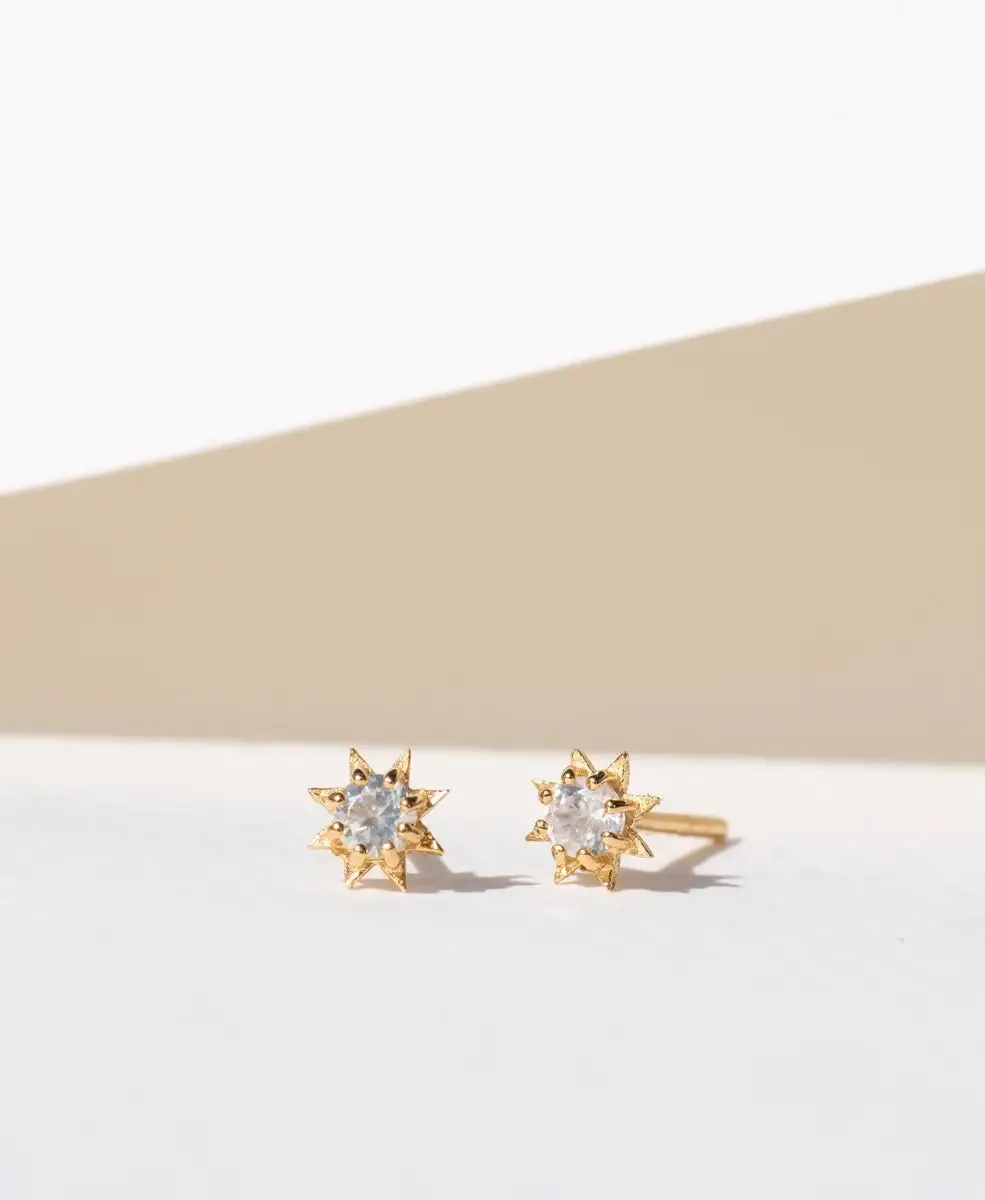 Stella Earrings | 22k Gold Plate | White Zircon