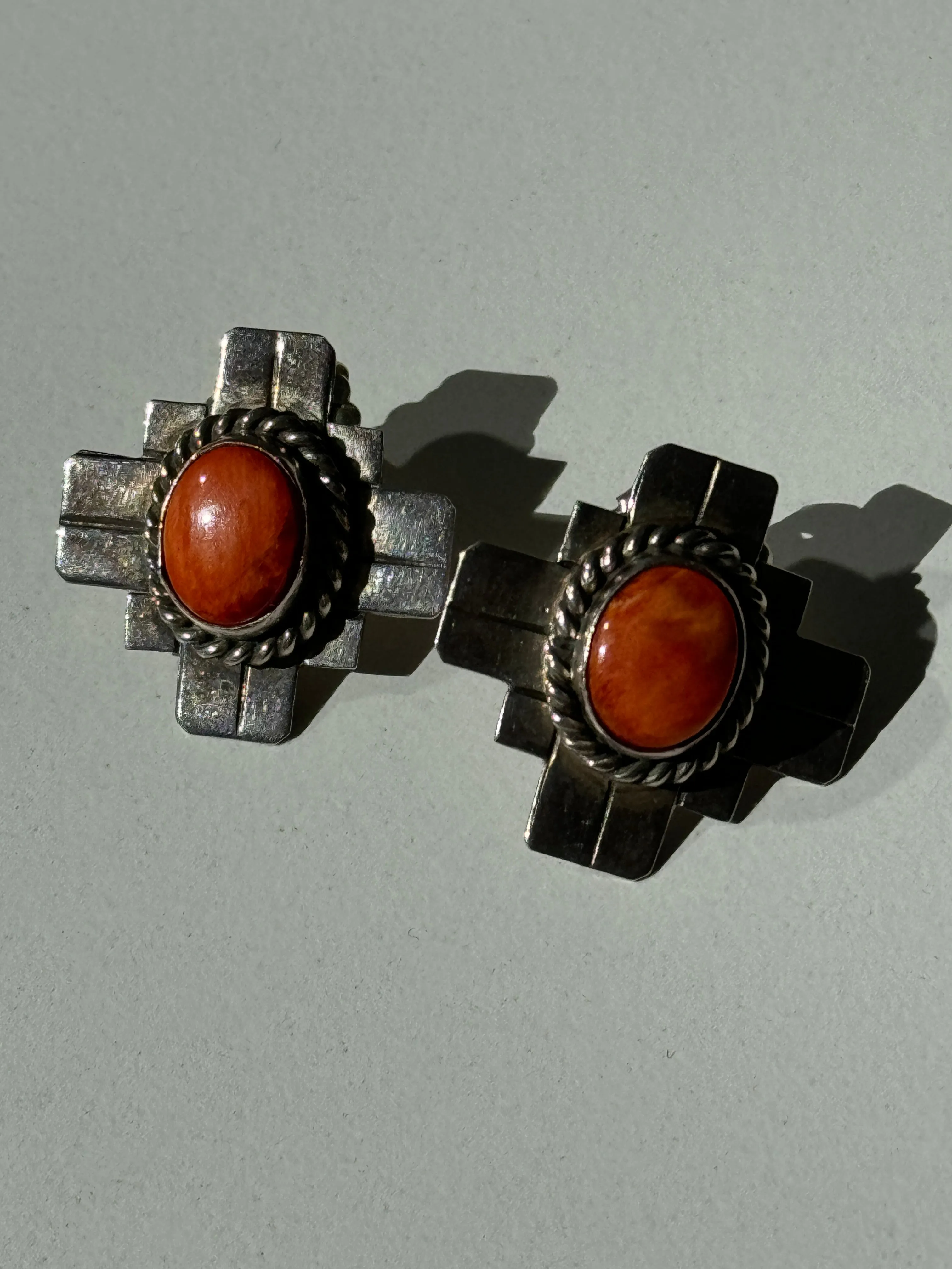 Sterling   coral silver earrings