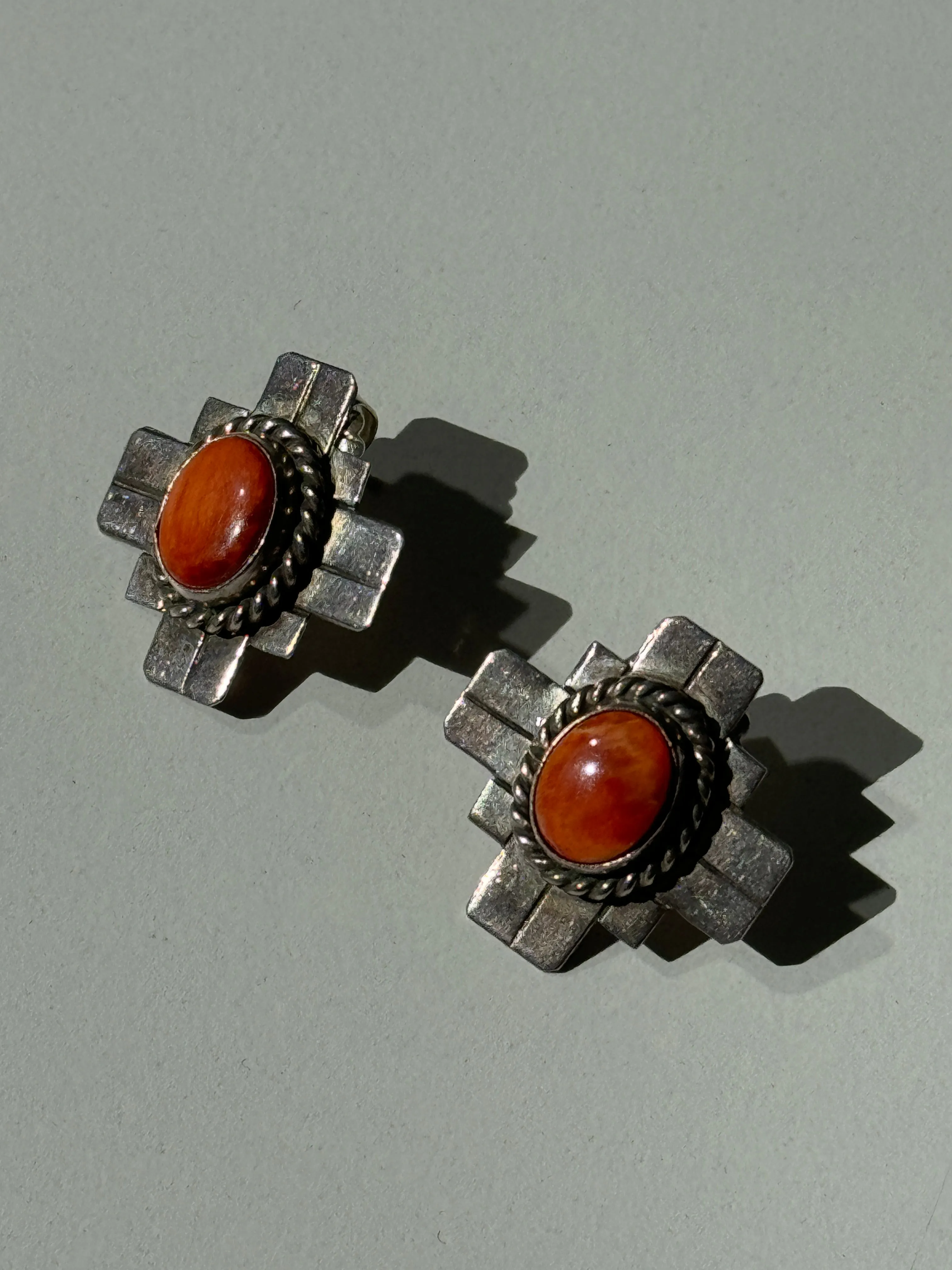 Sterling   coral silver earrings