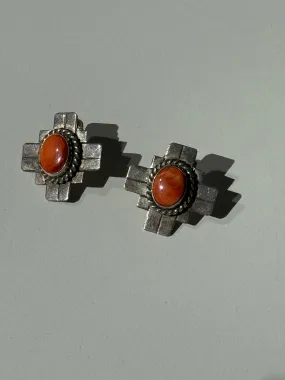 Sterling   coral silver earrings