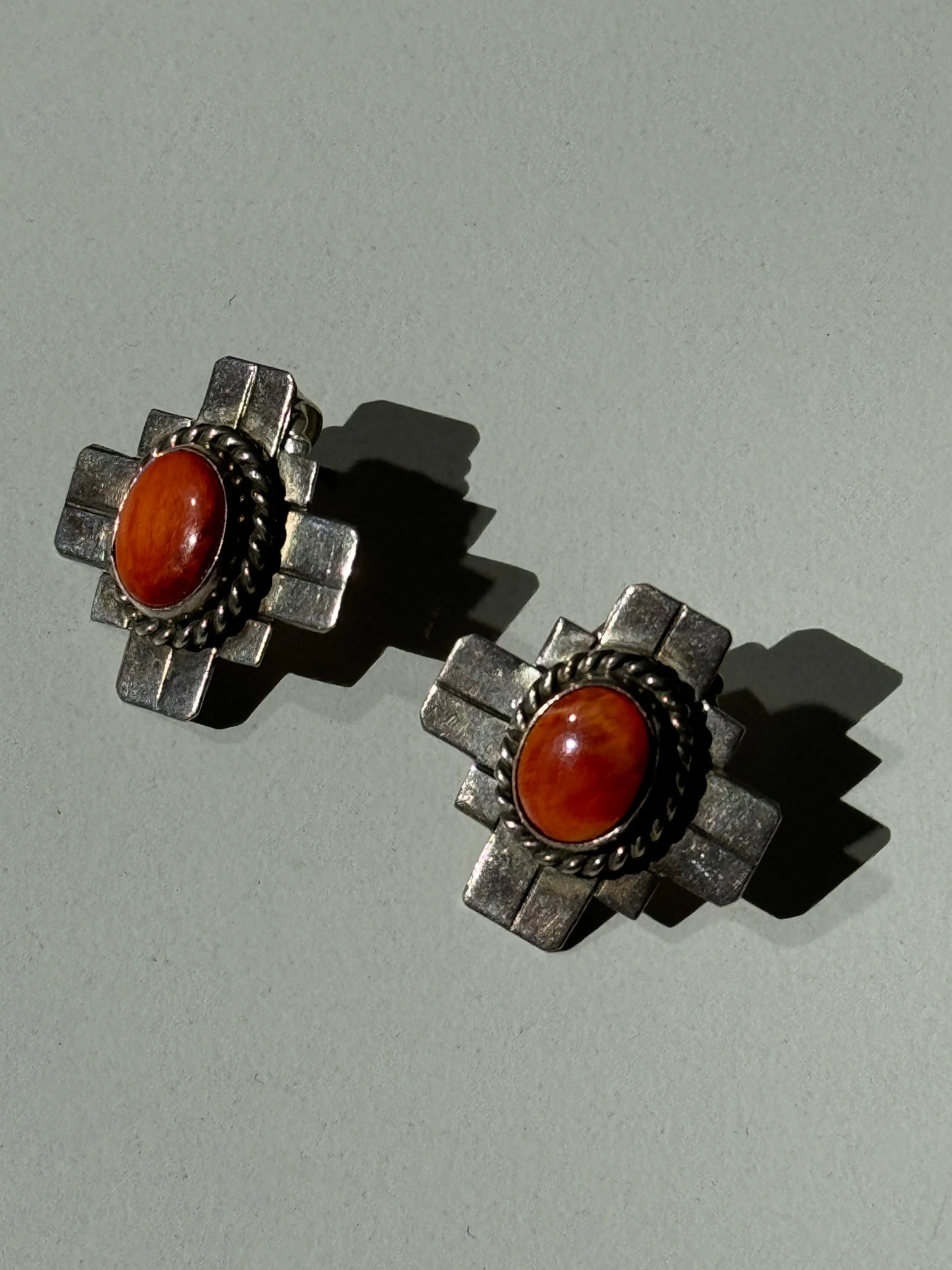 Sterling   coral silver earrings