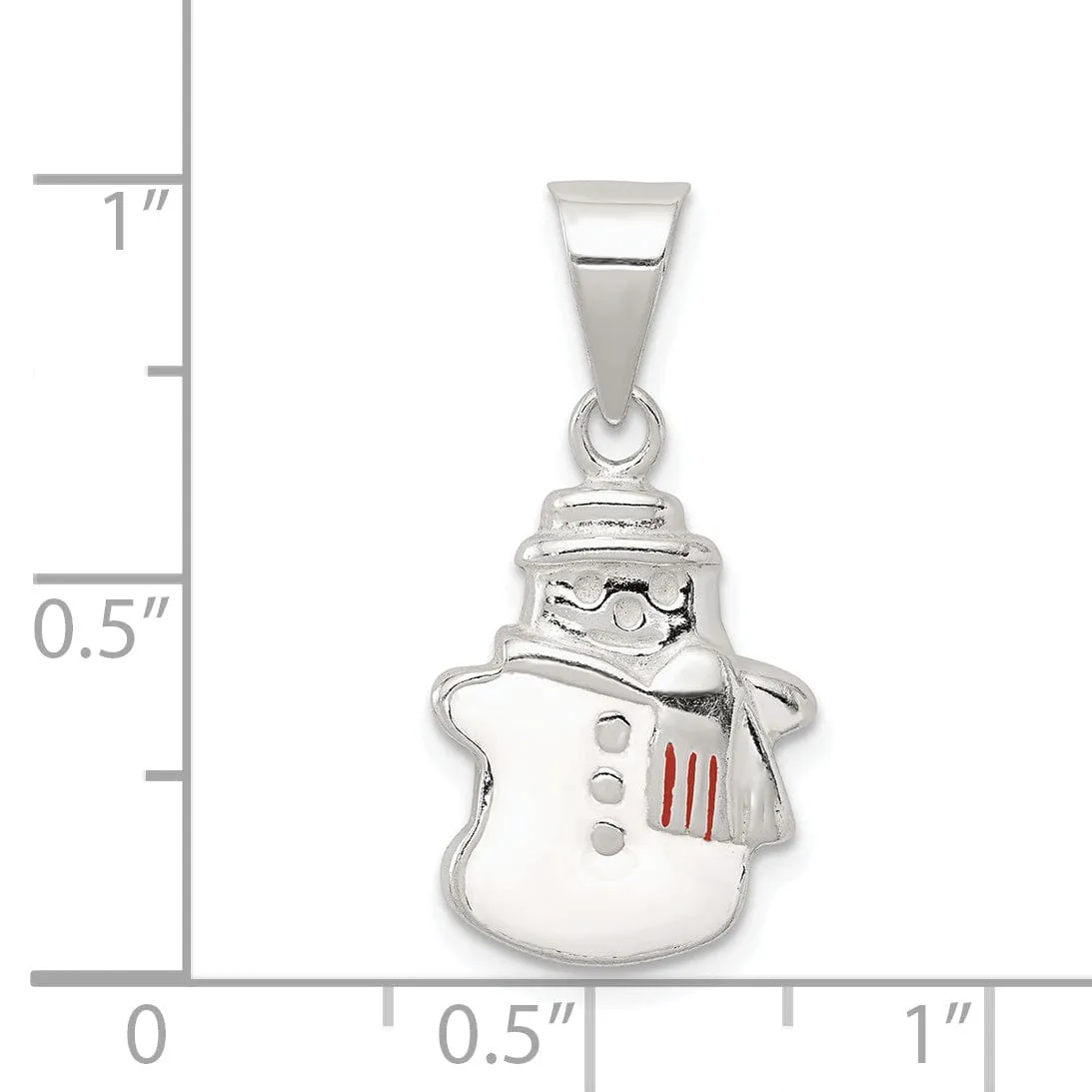 Sterling Silver Enameled Snowman Charm Pendant