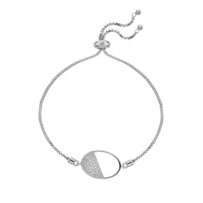 Sterling Silver Horizon White Topaz Oval Bracelet DL602