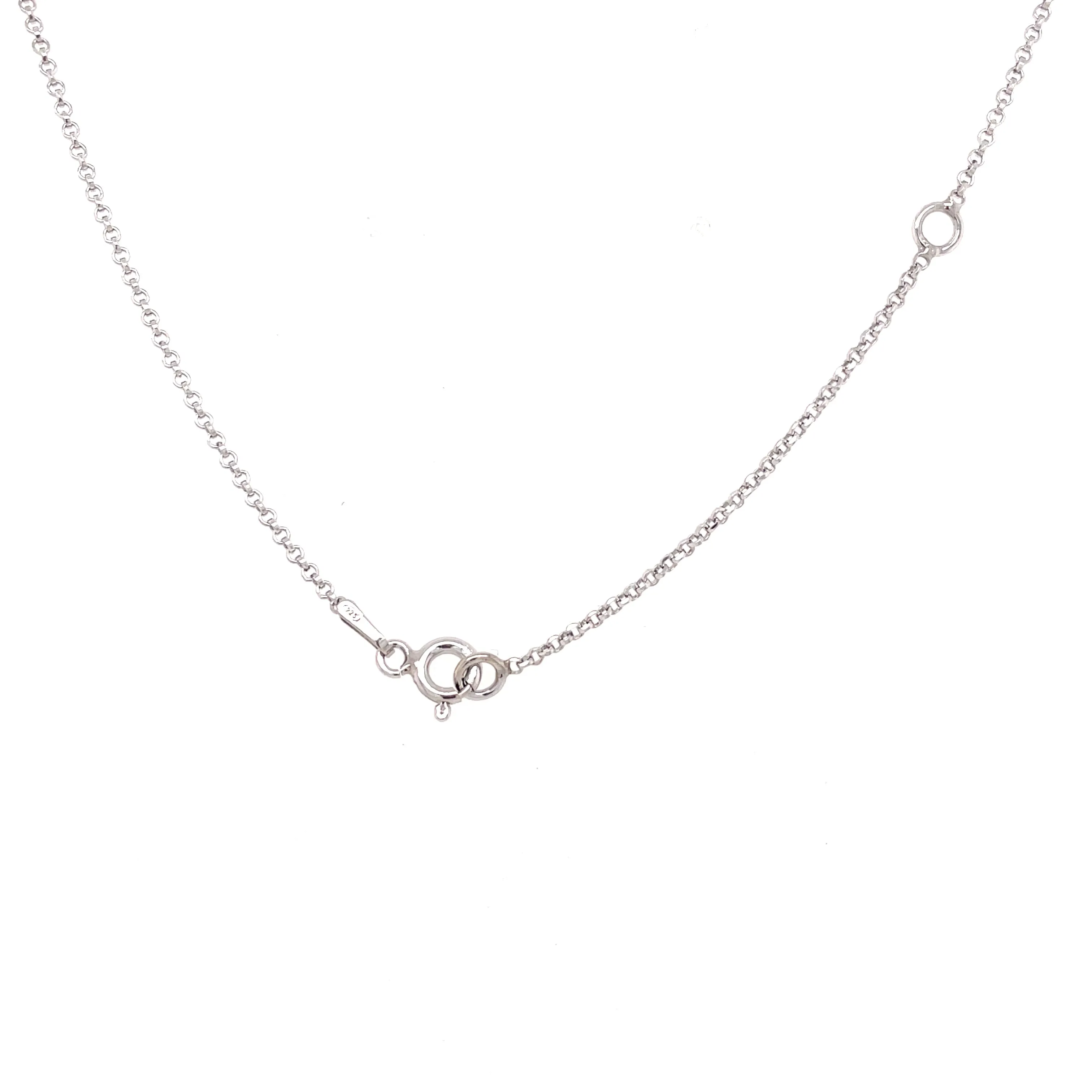 Sterling Silver Oval Opal & White CZ Halo Necklace