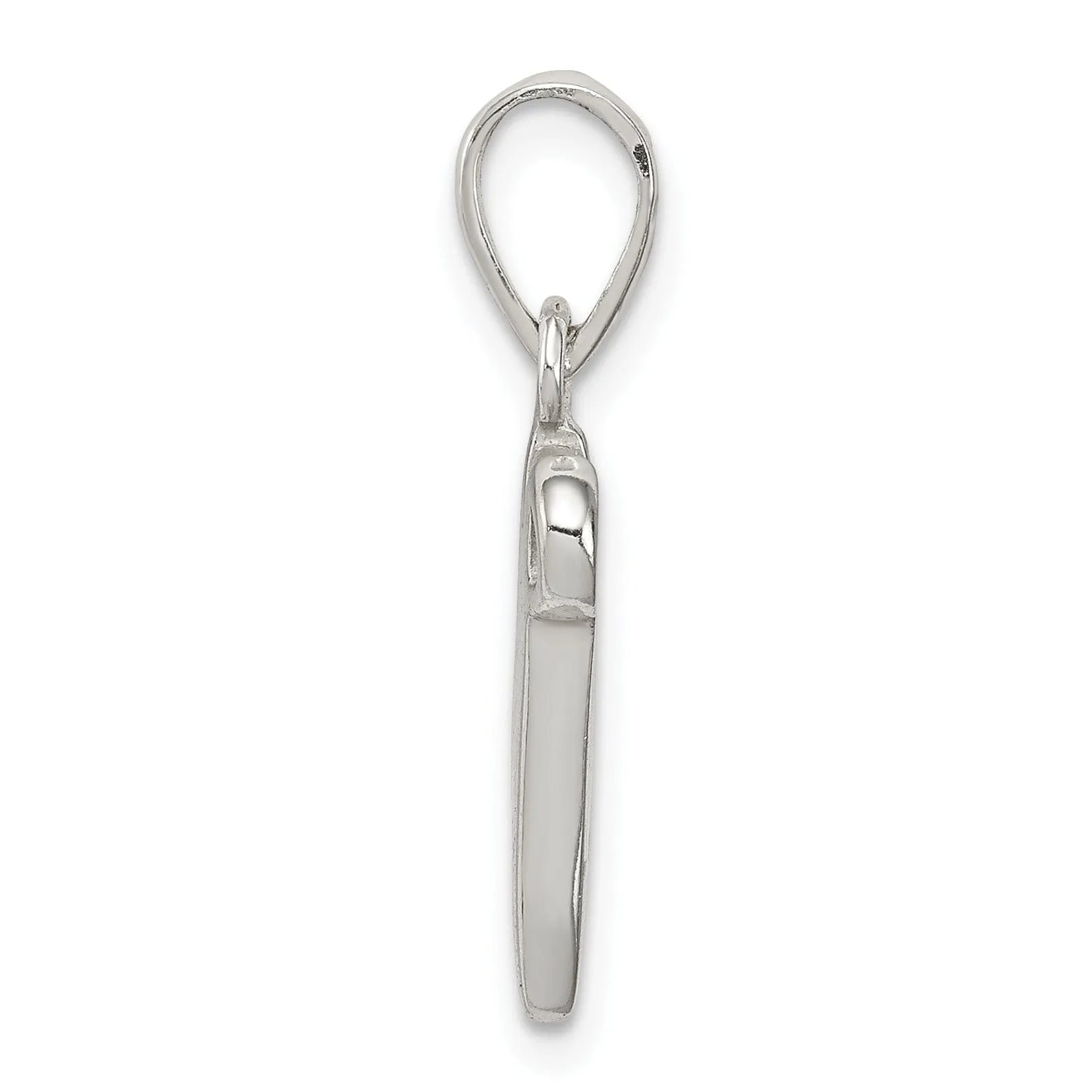 Sterling Silver Polished Initial N Pendant