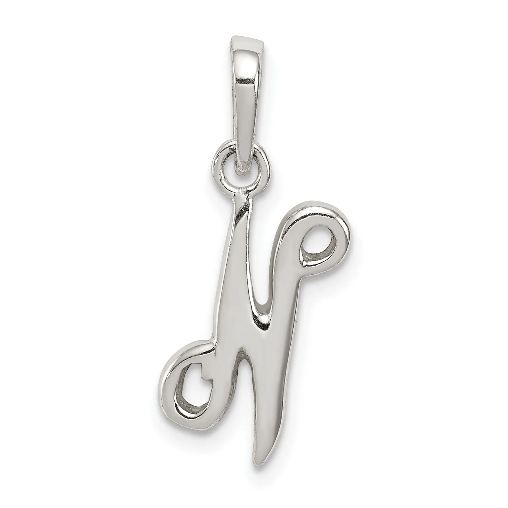 Sterling Silver Polished Initial N Pendant
