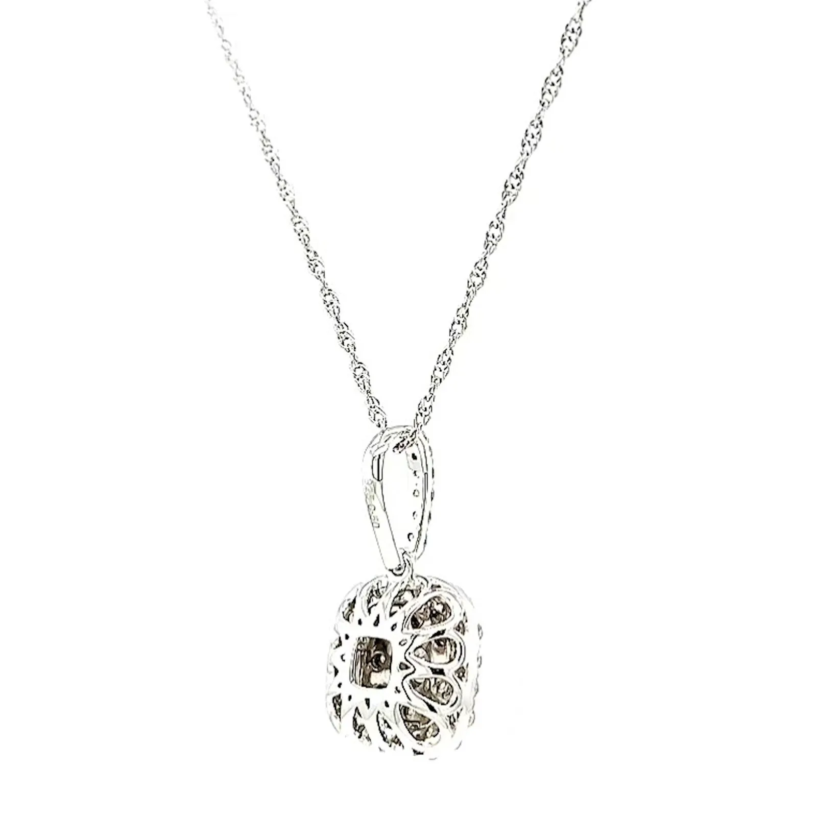 Sterling Silver Round Brilliant Cut 1/2 CARAT tw of Diamonds Pendant