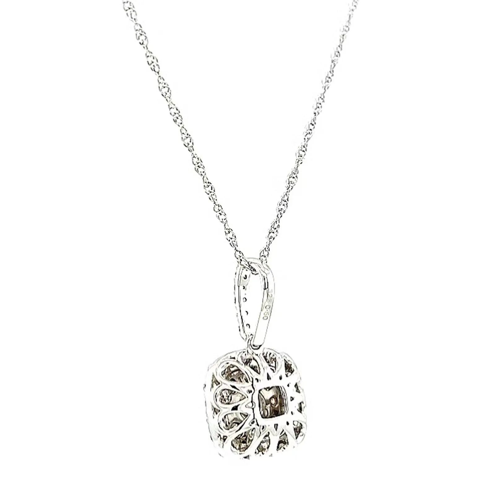 Sterling Silver Round Brilliant Cut 1/2 CARAT tw of Diamonds Pendant