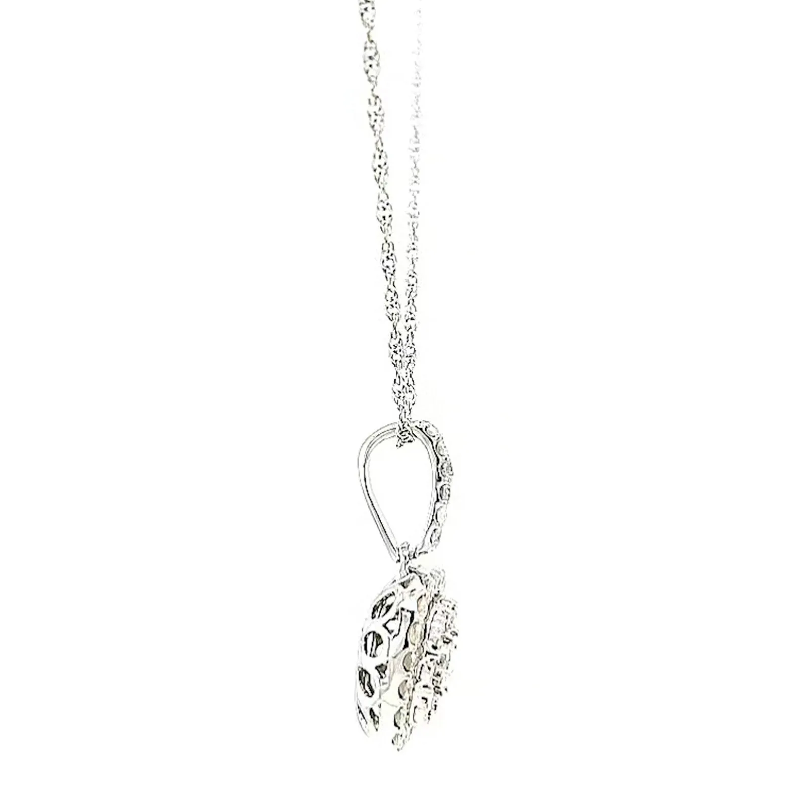 Sterling Silver Round Brilliant Cut 1/2 CARAT tw of Diamonds Pendant