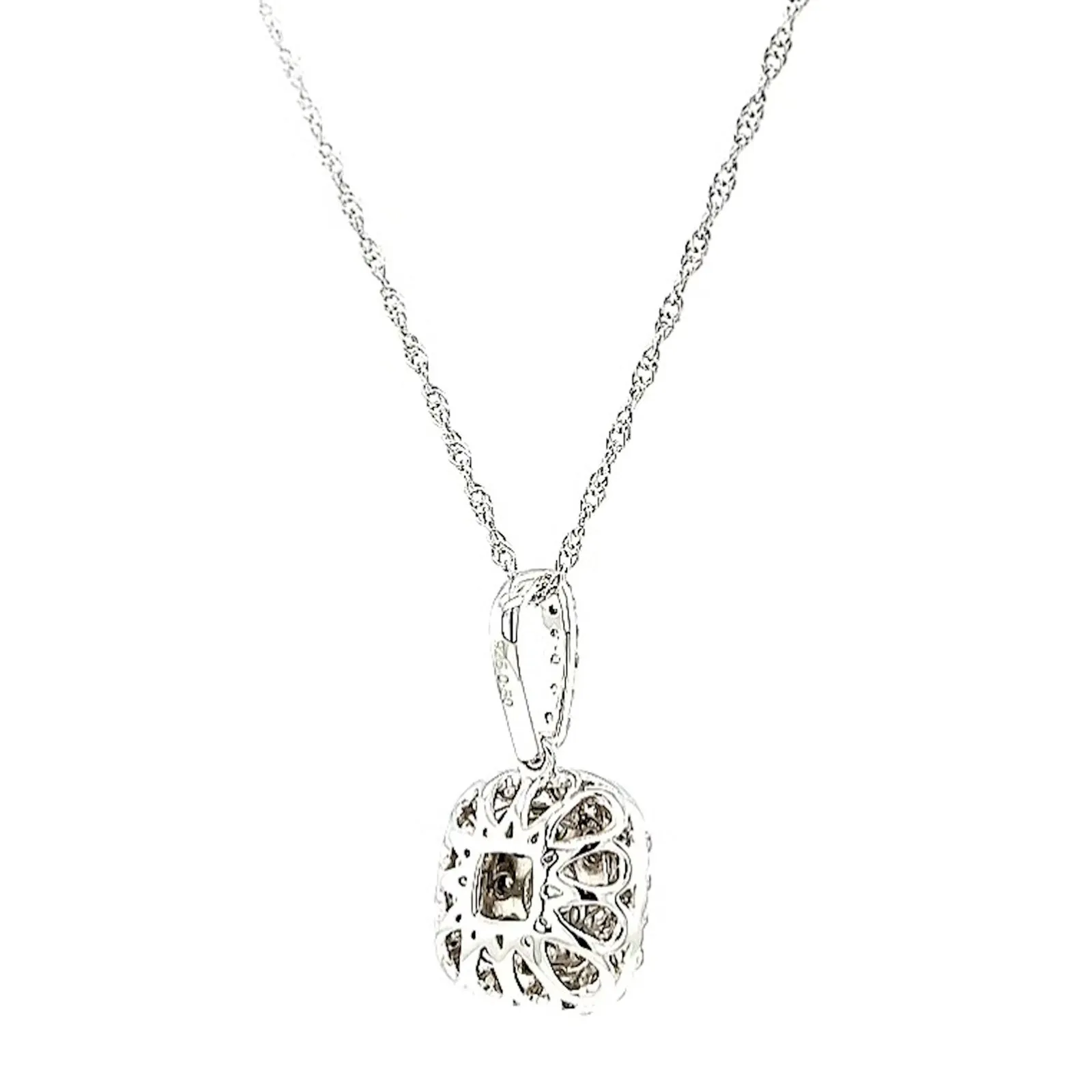 Sterling Silver Round Brilliant Cut 1/2 CARAT tw of Diamonds Pendant