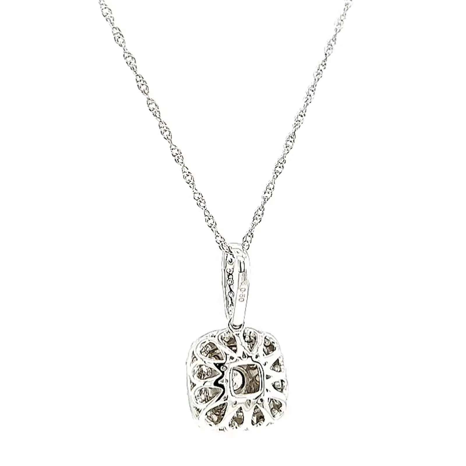 Sterling Silver Round Brilliant Cut 1/2 CARAT tw of Diamonds Pendant