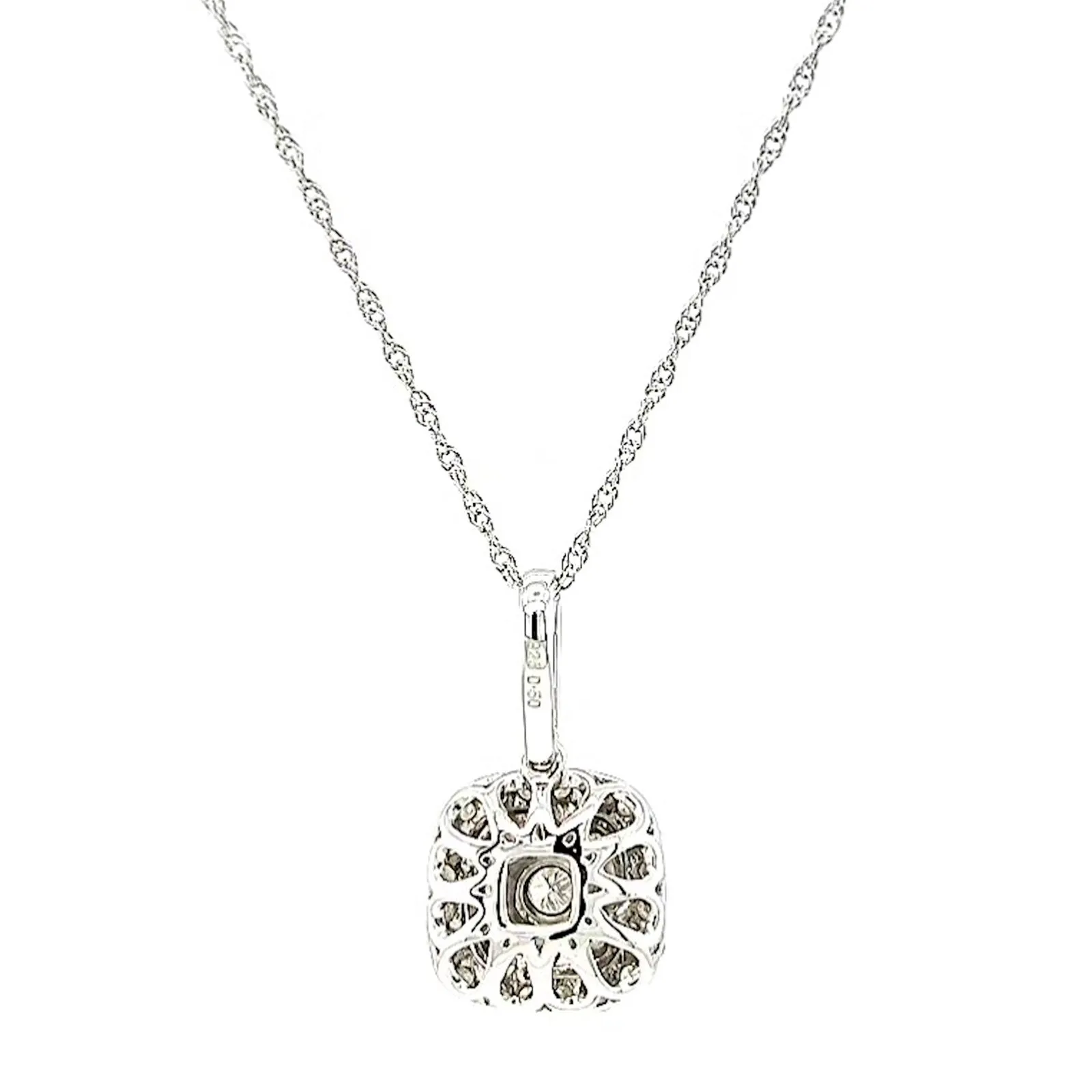 Sterling Silver Round Brilliant Cut 1/2 CARAT tw of Diamonds Pendant