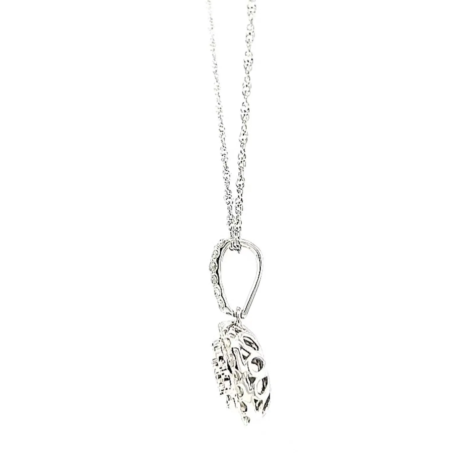 Sterling Silver Round Brilliant Cut 1/2 CARAT tw of Diamonds Pendant