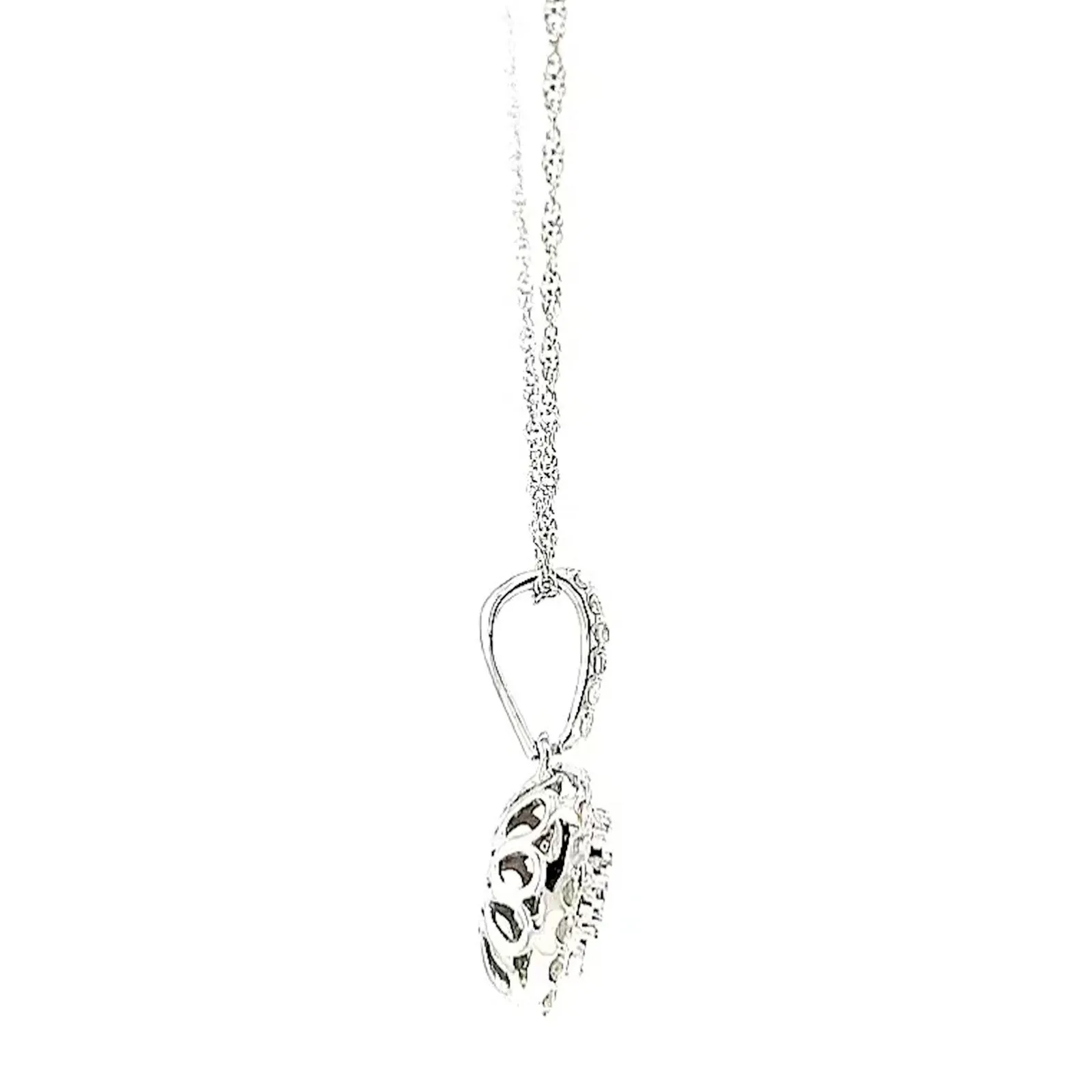 Sterling Silver Round Brilliant Cut 1/2 CARAT tw of Diamonds Pendant