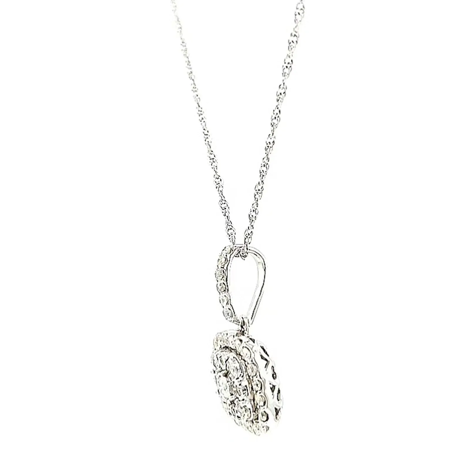 Sterling Silver Round Brilliant Cut 1/2 CARAT tw of Diamonds Pendant