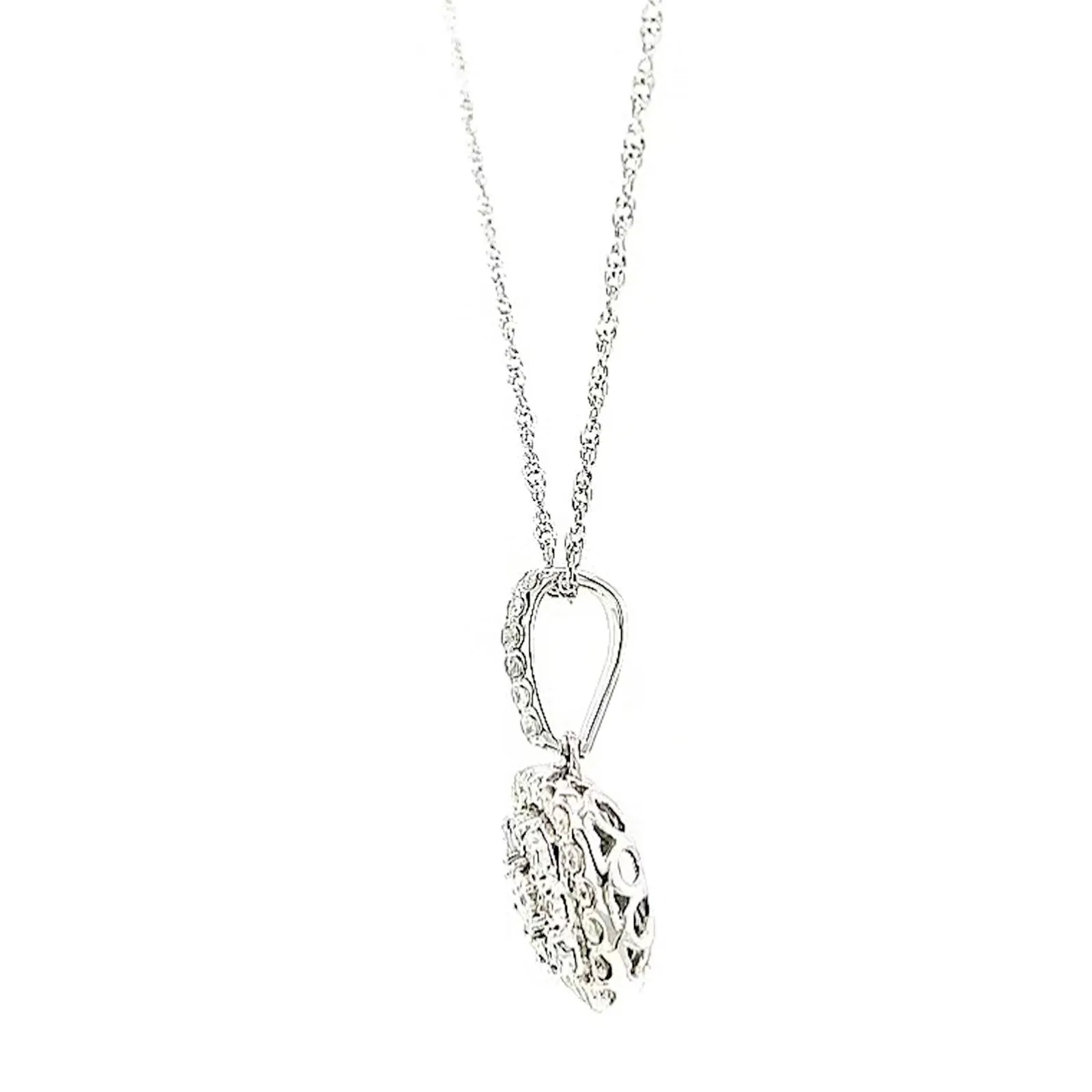 Sterling Silver Round Brilliant Cut 1/2 CARAT tw of Diamonds Pendant