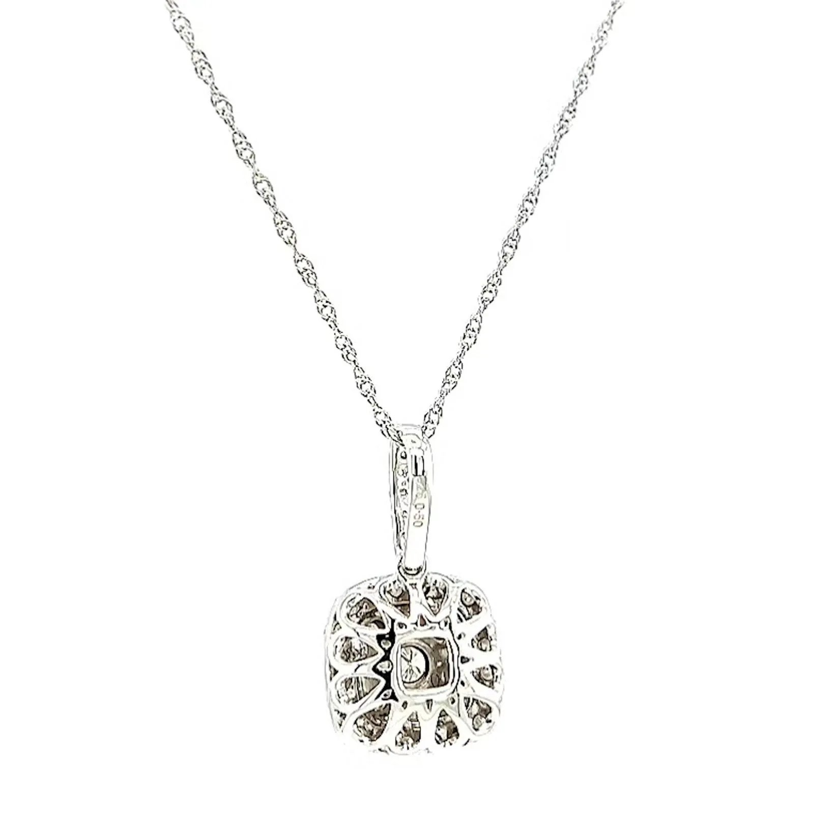 Sterling Silver Round Brilliant Cut 1/2 CARAT tw of Diamonds Pendant